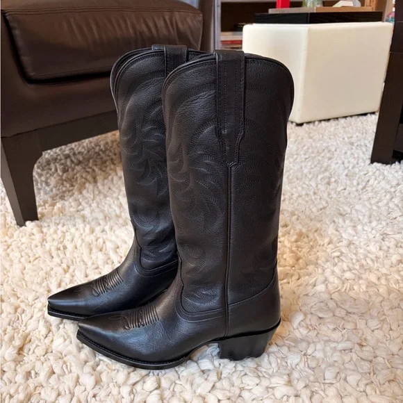 NWT Tecovas Annie Midnight Cowhide Cowgirl Boots - Picture 1 of 5